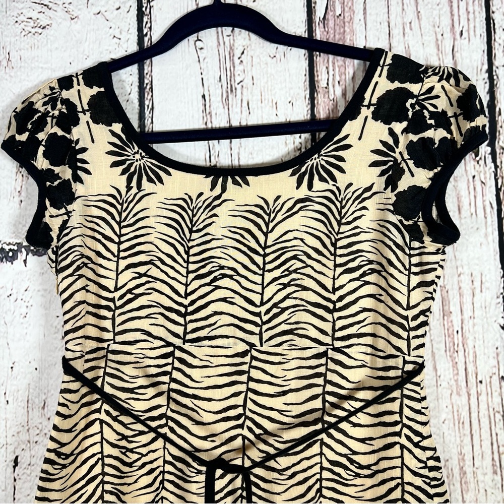 Free People Zebra Cheetah Boho Print Floral Fit & Flare Dress Size 4 EUC - Picture 5 of 10